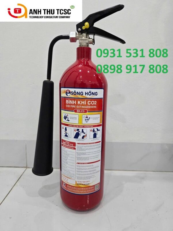 Bình chữa cháy khí CO2 Sông Hồng 3kg - Thiết Bị Chữa Cháy Bình Dương