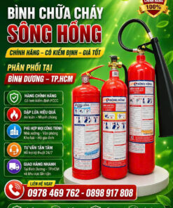 BÌNH CHỮA CHÁY SÔNG HỒNG CHÍNH HÃNG – PHÂN PHỐI TẠI BÌNH DƯƠNG & TP HCM, GIÁ TỐT, CÓ KIỂM ĐỊNH PCCC