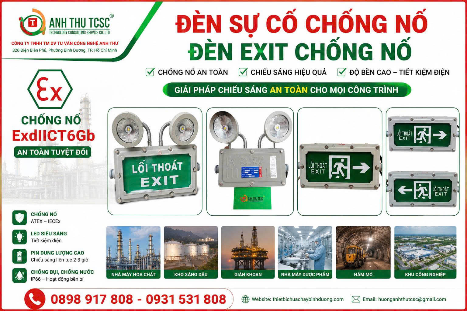 Phân phối sỉ lẻ đèn sự cố chống nổ - đèn exit chống nổ